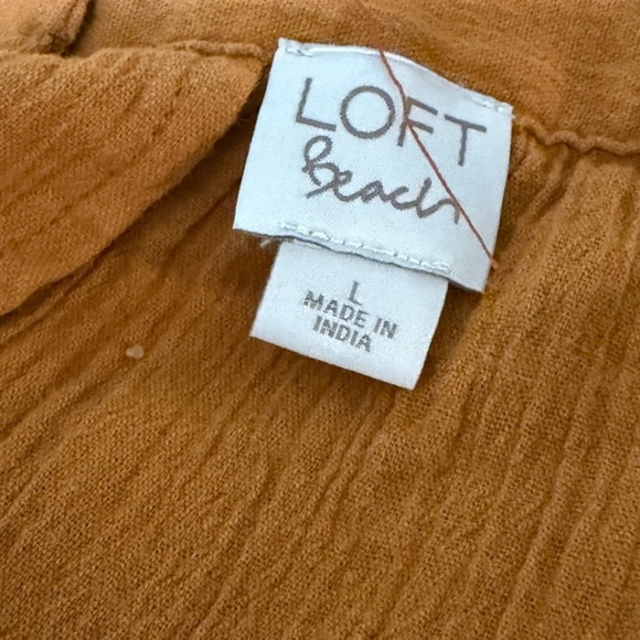 LOFT Orange Gold Bubble Midi Dress Resort Wear - Picture 3 of 4